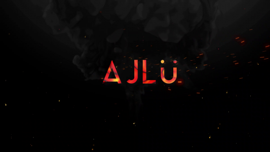 fire with smoke collision logo animation